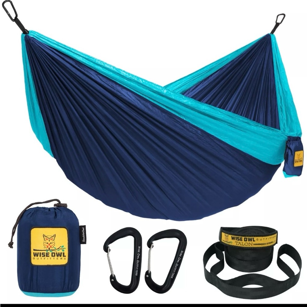 Wise Owl Outfitters Blue and Teal Hammock